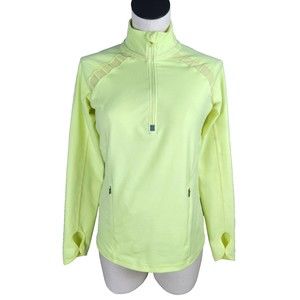 Lucy Womens Bright Green Athletic Wear 1/4 Zip Pullover Jacket Size S/P